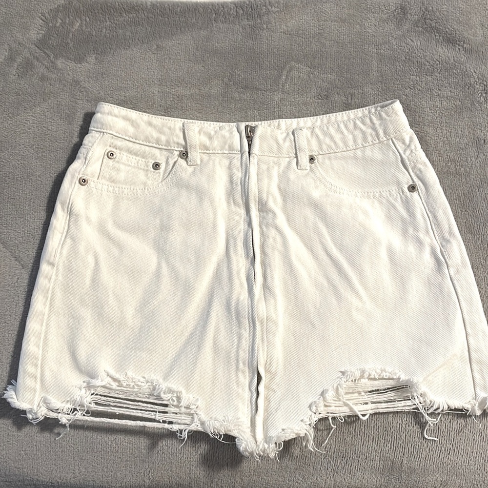 White Denim Skirt - size small